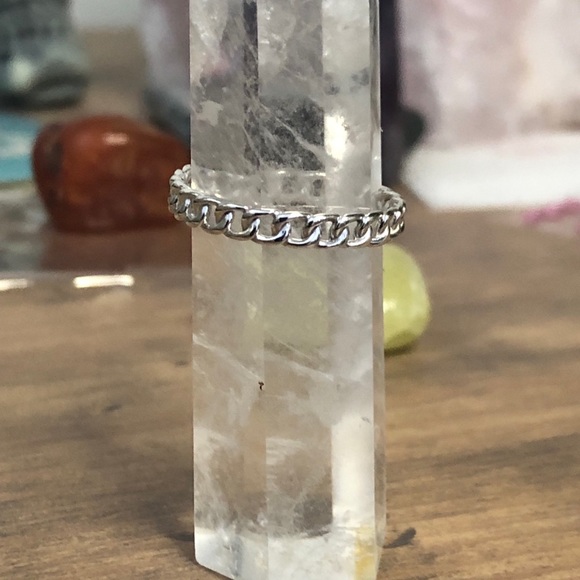 Brand New Silver Chain Link Ring - Size 5 - Picture 3 of 4